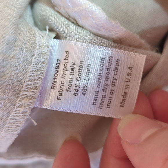 Burning Torch Drop Crotch  Cotton Linen Trouser in Oatmeal Beige S - Picture 10 of 10